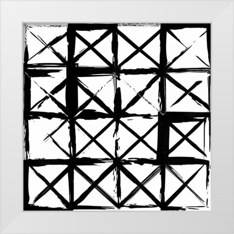 Box Black Lines White Modern Wood Framed Art Print by Grey, Jace