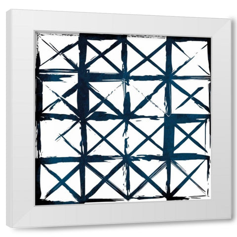Box Blue Lines White Modern Wood Framed Art Print by Grey, Jace