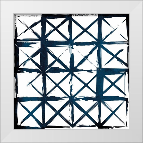 Box Blue Lines White Modern Wood Framed Art Print by Grey, Jace