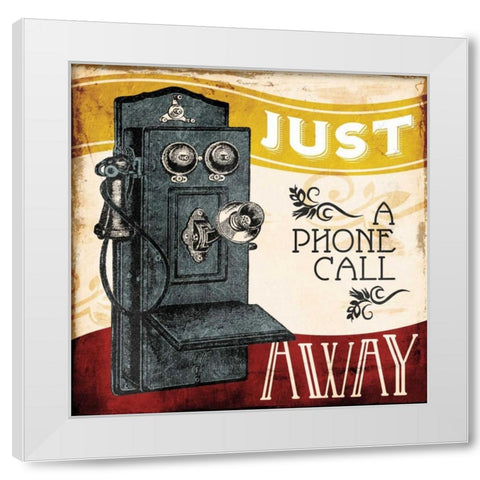 Just A Phone White Modern Wood Framed Art Print by Grey, Jace