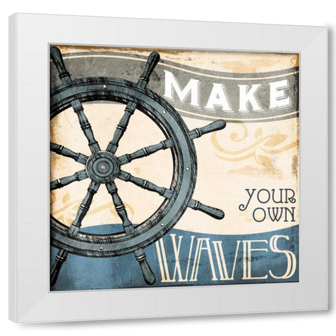 Make Your Own Waves White Modern Wood Framed Art Print by Grey, Jace