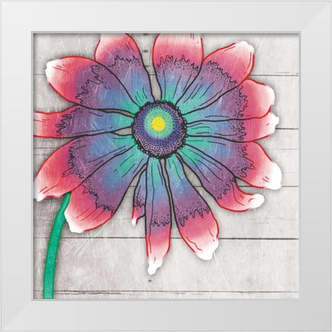 Fun Time Flower Mate White Modern Wood Framed Art Print by Grey, Jace