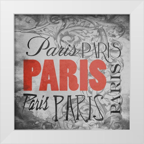 Paris Victorian White Modern Wood Framed Art Print by Grey, Jace