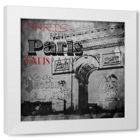 Paris Arc Victorian White Modern Wood Framed Art Print by Grey, Jace