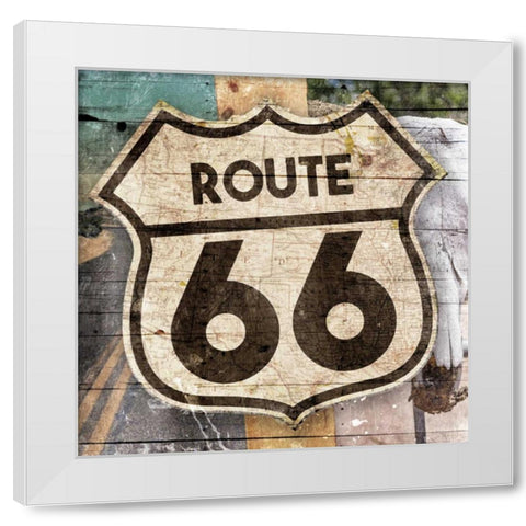 Sign Of 66 White Modern Wood Framed Art Print by Grey, Jace
