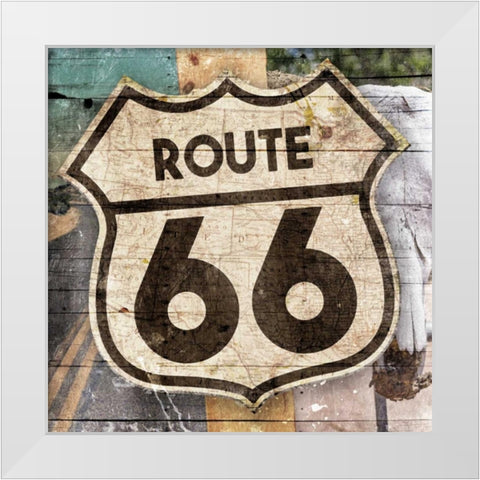 Sign Of 66 White Modern Wood Framed Art Print by Grey, Jace