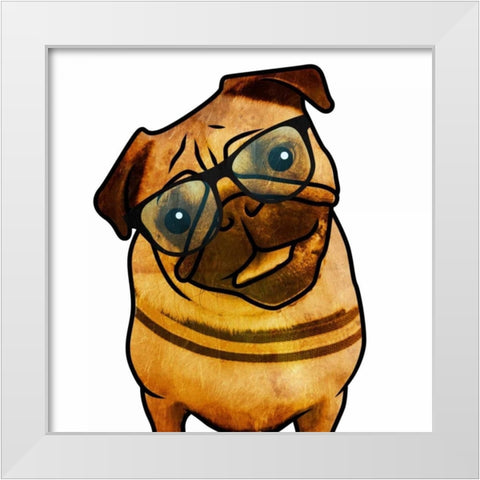 Elton White Modern Wood Framed Art Print by Grey, Jace