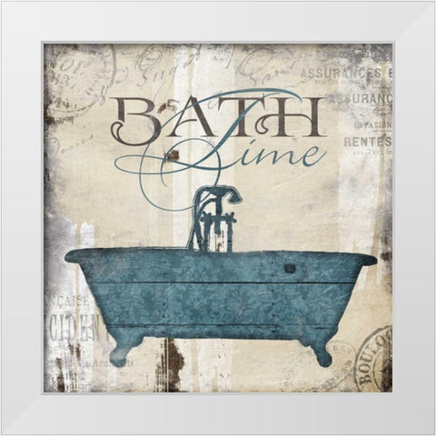 Bath Time White Modern Wood Framed Art Print by Grey, Jace