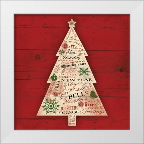 Christmas Tree Type White Modern Wood Framed Art Print by Grey, Jace