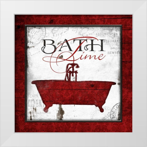 Crimson Bath Time White Modern Wood Framed Art Print by Grey, Jace