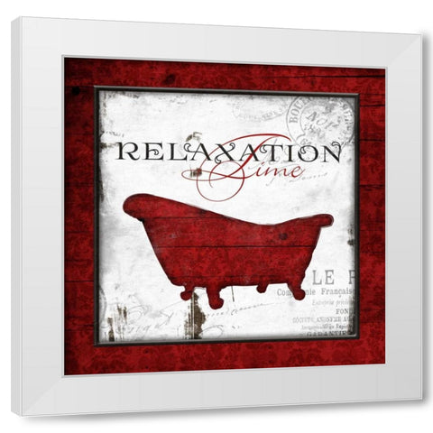Crimson Relaxation Time White Modern Wood Framed Art Print by Grey, Jace
