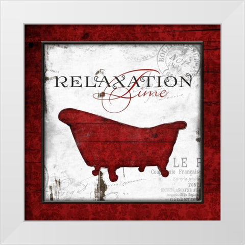 Crimson Relaxation Time White Modern Wood Framed Art Print by Grey, Jace