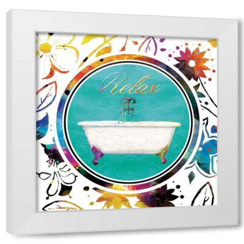 Colorful Relaxation White Modern Wood Framed Art Print by Grey, Jace