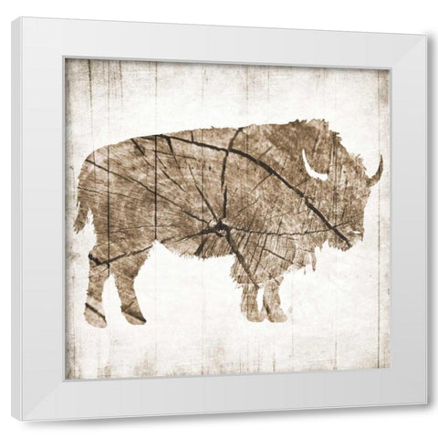 Buffalo Rings White Modern Wood Framed Art Print by Grey, Jace