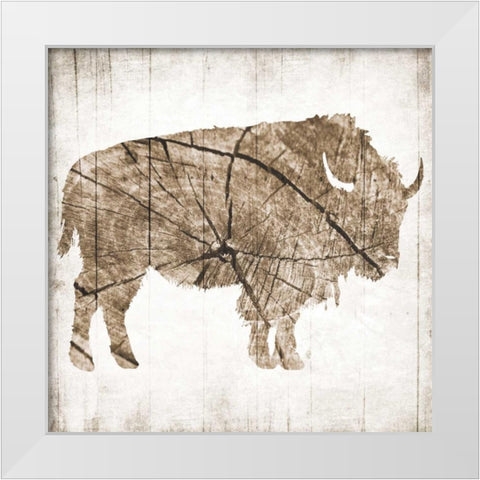 Buffalo Rings White Modern Wood Framed Art Print by Grey, Jace