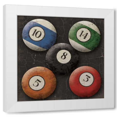 Lets Play Pool White Modern Wood Framed Art Print by Grey, Jace