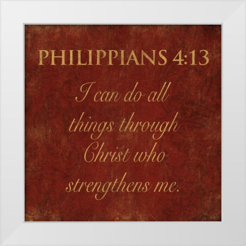 Philippians Spice White Modern Wood Framed Art Print by Grey, Jace