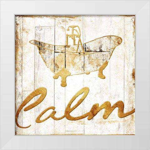 Gold Bath White Modern Wood Framed Art Print by Grey, Jace