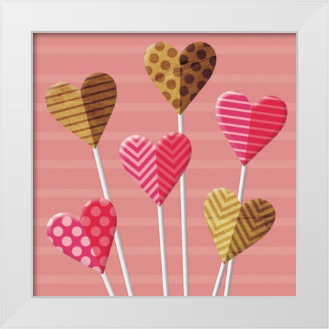 Heart Pops White Modern Wood Framed Art Print by Grey, Jace