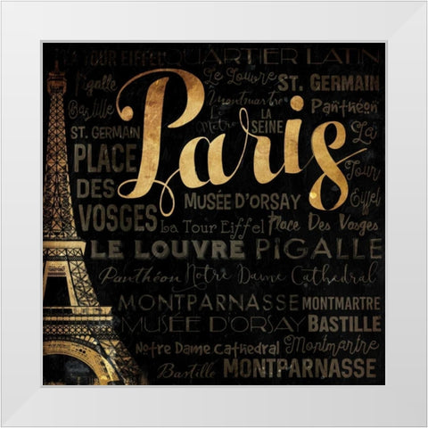 The Left Side of Paris White Modern Wood Framed Art Print by Grey, Jace