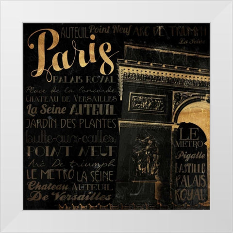 The Right Side of Paris White Modern Wood Framed Art Print by Grey, Jace