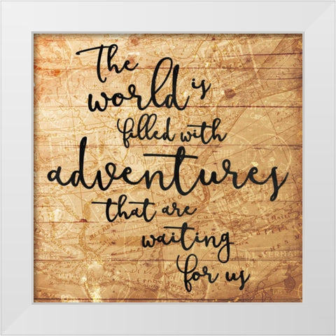 Adventures White Modern Wood Framed Art Print by Grey, Jace