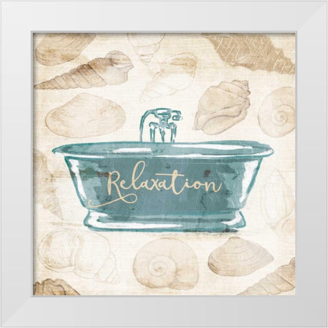 Relaxing In A Sea Quilt White Modern Wood Framed Art Print by Grey, Jace