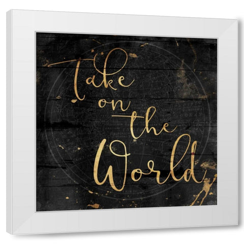Take On The World White Modern Wood Framed Art Print by Grey, Jace
