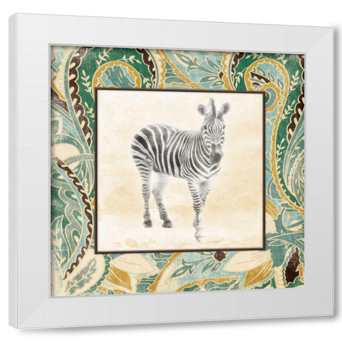 Floral Sea Zebra White Modern Wood Framed Art Print by Grey, Jace