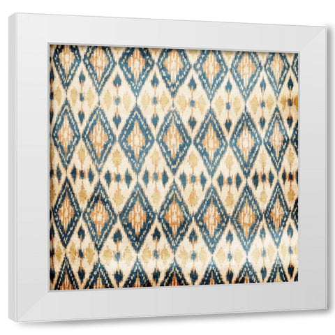 Blue Diamonds White Modern Wood Framed Art Print by Grey, Jace