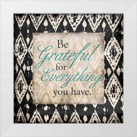 Grateful White Modern Wood Framed Art Print by Grey, Jace