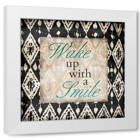 Smile White Modern Wood Framed Art Print by Grey, Jace