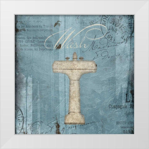 Wash Grey Blues White Modern Wood Framed Art Print by Grey, Jace