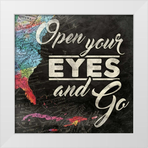 Open Your Eyes White Modern Wood Framed Art Print by Grey, Jace