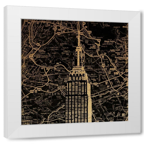 Empire Map White Modern Wood Framed Art Print by Grey, Jace