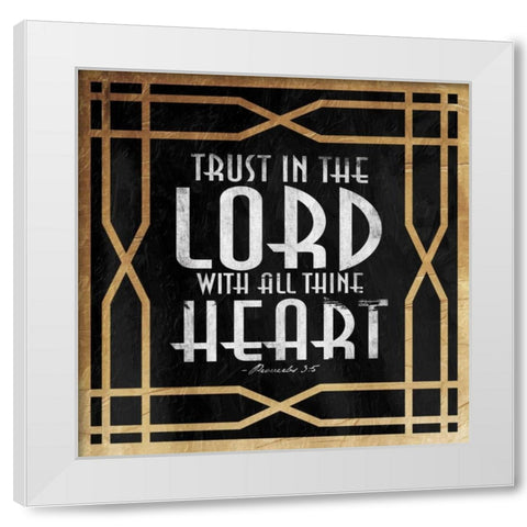 Gold Heart White Modern Wood Framed Art Print by Grey, Jace