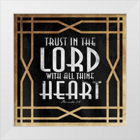 Gold Heart White Modern Wood Framed Art Print by Grey, Jace