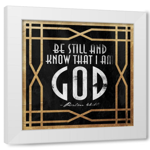 Gold Psalm White Modern Wood Framed Art Print by Grey, Jace