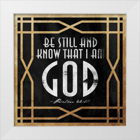 Gold Psalm White Modern Wood Framed Art Print by Grey, Jace