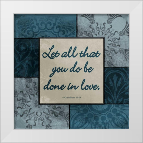 Love White Modern Wood Framed Art Print by Grey, Jace