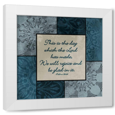 This Is The Day White Modern Wood Framed Art Print by Grey, Jace