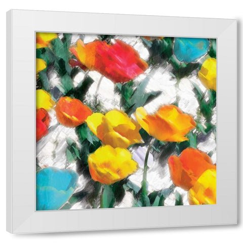 Glowing Florals White Modern Wood Framed Art Print by Grey, Jace