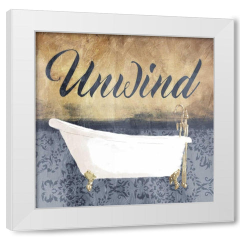 Grey Slate Unwind White Modern Wood Framed Art Print by Grey, Jace