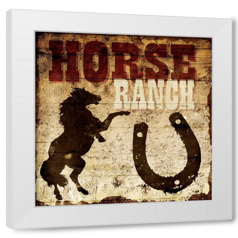 Horse Ranch White Modern Wood Framed Art Print by Grey, Jace