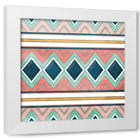Cotton Candy Diamonds White Modern Wood Framed Art Print by Grey, Jace