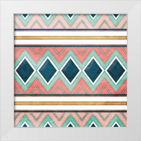 Cotton Candy Diamonds White Modern Wood Framed Art Print by Grey, Jace