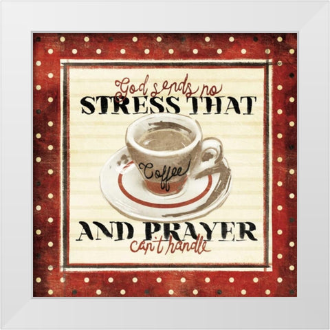 No Stress White Modern Wood Framed Art Print by Grey, Jace