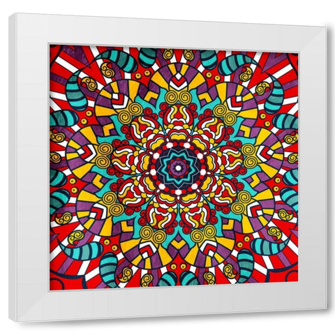 Calm Fire White Modern Wood Framed Art Print by Grey, Jace