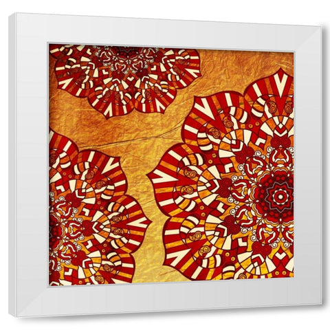 Fire Flowers White Modern Wood Framed Art Print by Grey, Jace