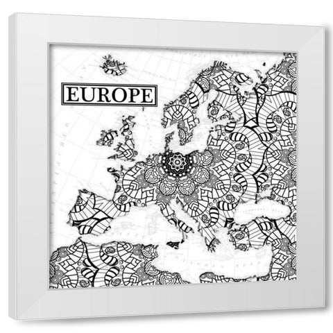 Europe Bloom White Modern Wood Framed Art Print by Grey, Jace
